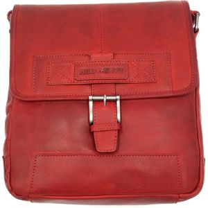 Hill Burry – VB10023 -2089 - echt lederen - schoudertas –crossbodytas- stevig - chique - uitstraling - vintage leder- rood