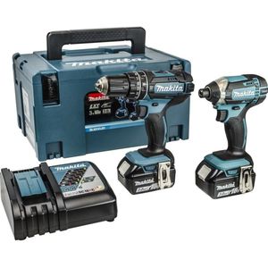 Makita DLX2131JX 18V Li-Ion Accu Klopboor-/schroefmachine (DHP482) & Slagschroevendraaier (DTD152) Combiset (2x 3.0Ah Accu) In Mbox