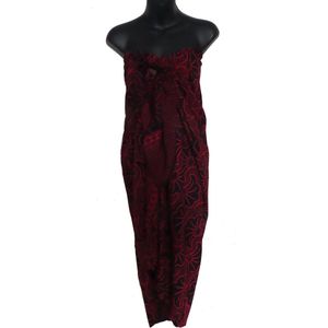 Hamamdoek exclusief, figuren patroon lengte 115 cm breedte 180 kleuren rood zwart.