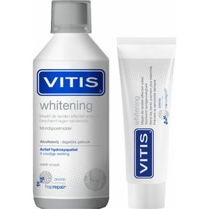 Vitis Whitening Tandpasta + Mondwater Pakket