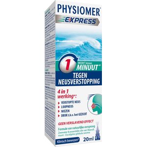 2 x Physiomer express pocket neusspray 20ml - verkoudheid -neusspray - loopneus