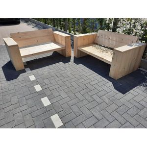 3 delige Loungeset ""Garden Small"" van Nieuw steigerhout inclusief tafel 4 persoons