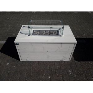 Vuurtafel Boxxx Terrasverwarmer White Wash steigerhout 60x100x50cm