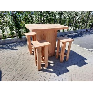 Statafel set “Malibu�” van douglas hout 76x120cm 5 delige barset