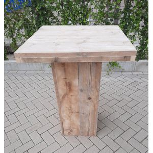 Sta tafel van Gebruikt steigerhout 76x76cm