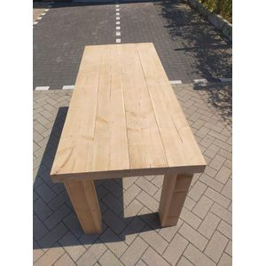Tafel ""Blokpoot"" van Douglas hout 96x250cm 8 tot 10 persoons tafel