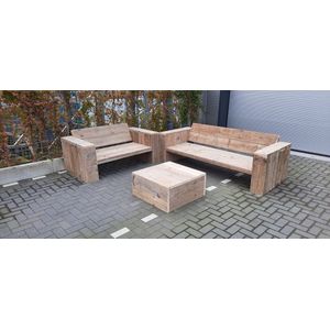 3 delige Loungeset ""Garden Middel"" van Gebruikt steigerhout inclusief tafel 5 persoons