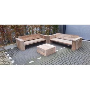 3 delige Loungeset ""Garden Big"" van Gebruikt steigerhout inclusief tafel 6 persoons