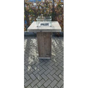 Vuurtafel Sta Tafel ''Celebration'' Terrasverwarmer Gebruikt steigerhout 80x80x110cm