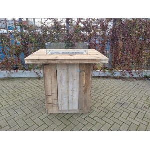 Vuurtafel Sta Tafel ''Celebration'' Terrasverwarmer Gebruikt steigerhout 100x120x110cm