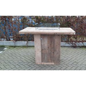 Vuurtafel Sta Tafel ''Celebration'' Terrasverwarmer Gebruikt steigerhout 80x150x110cm