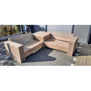 Hoekbank “Garden Luxe” van Gebruikt steigerhout - 225x225cm - 4 persoons