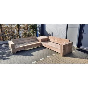 Hoekbank “Garden luxe” van Gebruikt steigerhout - 285x285cm - 6 persoons