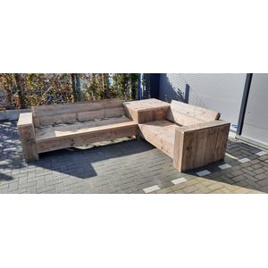 Hoekbank “Garden luxe” van Gebruikt steigerhout - 225x285cm - 5 persoons