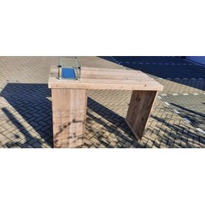 Vuurtafel Statafel ""Split"" Terrasverwarmer Gebruikt steigerhout 80x160x110cm