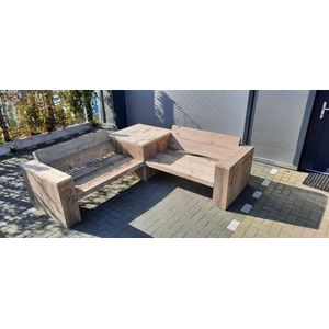 Hoekbank “Garden Basic” van Gebruikt steigerhout - 225x225cm – 4 persoons