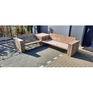 Hoekbank “Garden Basic” van Gebruikt steigerhout - 225x285cm – 5 persoons