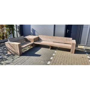 Hoekbank “Garden Basic” van Gebruikt steigerhout - 225x345cm – 6 persoons