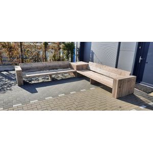 Hoekbank “Garden Basic” van Gebruikt steigerhout - 345x345cm – 8 persoons