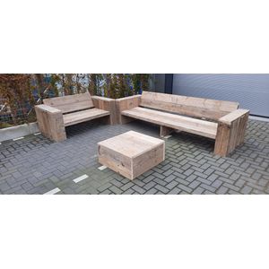 Loungeset ''Garden M Luxe'' van Gebruikt steigerhout - 6 persoons