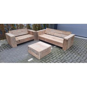 Loungeset ''Garden S Luxe'' van Gebruikt steigerhout - 5 persoons