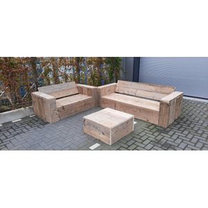 Loungeset ''Garden S Deluxe'' van Gebruikt steigerhout - 5 persoons