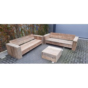 Loungeset ''Garden L Luxe'' van Gebruikt steigerhout - 6 persoons