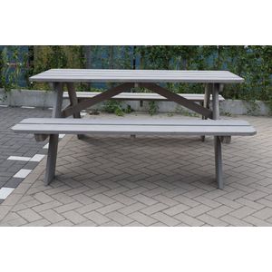 Picknick tafel van Grey wash Steigerhout 180x200x78cm