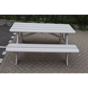 Picknick tafel van White wash Steigerhout 180x200x78cm