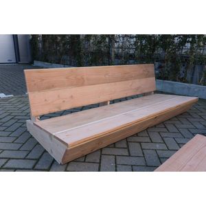 Bankje “Sauna” van douglas hout 180cm – relax bank – Loungebank – Lage zetel – 3 persoons