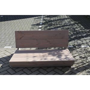 Bankje “Sauna” van Grijs Douglas hout 120cm – relax bank – Loungebank – Lage zetel – 2 persoons – Dim grey