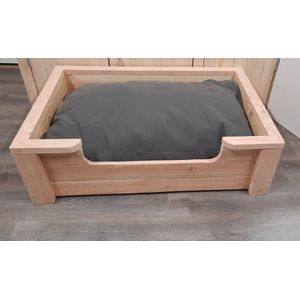Houten hondenmand Vito van Douglas hout inclusief antraciet kussen 110x80x30cm