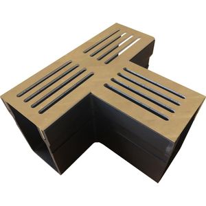 Black Beauty Perfect Drain 65/100 T-stuk corten staal designrooster