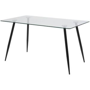 FYN Willy - Eetkamertafel - 140x80x75 cm - Zwart glas