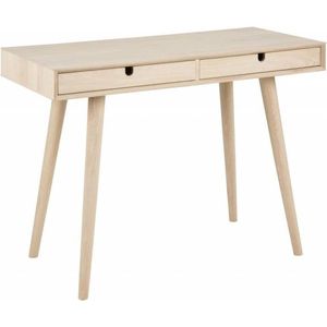 Cent bureau met 2 lades eiken geloogd wit - 100x45x74 cm.