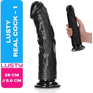 Lusty Dildo RealCock 1 - 28 x 5.6 cm - Realistische Dildo - Met Zuignap - Buigzaam - Anaal Dildo - Seksspeeltjes - Sex Toys - Anaal Dildo - Anal Toys