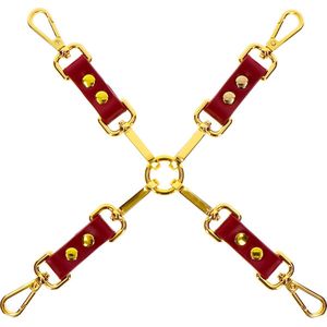 Luxe Hogtie voor bondage - Voor het verbinden van hand- en enkelboeien - Gemaakt van PU-Leer en Nikkelvrij Metaal - Rood - Seksspeeltje - Sex Toy