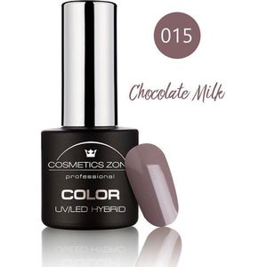 Cosmetics Zone Hypoallergene UV/LED Gellak Chocolate Milk 015 - bruin - Glanzend - Gel nagellak