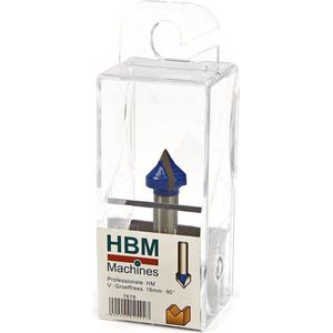 HBM Professionele HM V-Groeffrees 16 mm. - 90 graden hoek.
