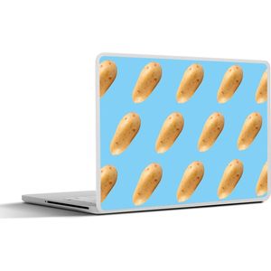 Laptop sticker - 11.6 inch - Aardappel - Patronen - Blauw - 30x21cm - Laptopstickers - Laptop skin - Cover