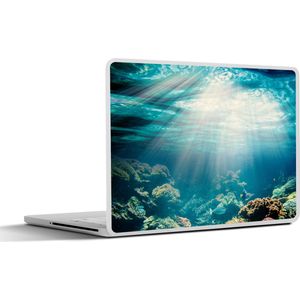 Laptop sticker - 14 inch - Zee - Koraal - Zon - 32x5x23x5cm - Laptopstickers - Laptop skin - Cover