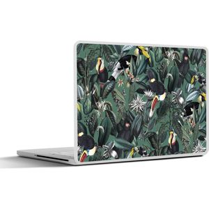 Laptop sticker - 17.3 inch - Bloemen - Vogel - Bladeren - 40x30cm - Laptopstickers - Laptop skin - Cover