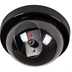 Premium 1x Dummy LED Beveiligingscamera met Bewegingssensor – 12x8cm – Zwart – 1 Stuks | Draadloze Nepcamera Met Rode Led op Batterijen | Knipperende Camera Beveiliging Voor Binnen en Buiten | Buitencamera | CCTV Dome Bewakingscamera