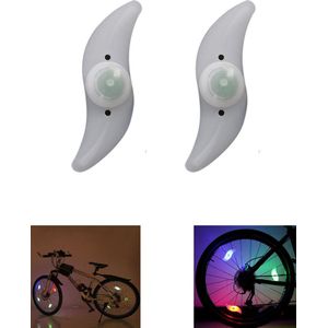 Spaakverlichting Fiets met drie Verschillende Standen Groen 2 Stuks �– 13x4x2cm | Lampjes voor Fietswiel