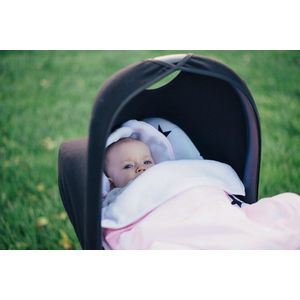 Wallabiezzz Voetenzak Maxi Cosi - Slaapzak Autostoeltje - Warm & Comfortabel - Katoen/Fleece - Lichtroze