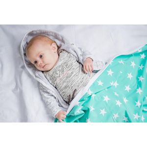 Wallabiezzz Baby deken - Wiegdeken - Omslagdoek Baby - Sterren - 75x90cm