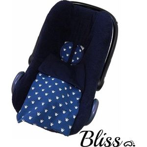 Wallabiezzz Baby deken - Wiegdeken - Omslagdoek Baby - Blauw / Wit - 75x90cm