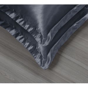 Beauty Silk - Kussenslopen - Antraciet - Glans Satijn - Set van 2