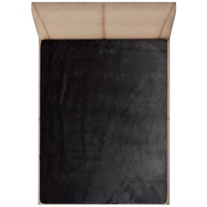 Velvet Velours Hoeslaken Zwart 160 x 200 cm + 40 cm hoekhoogte (Extra Hoog!)
