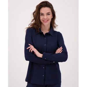 Je m'appelle Travelstof Blouse - Dames - Blauw - Maat XS